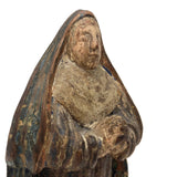 Antique Carved and Painted (Polychrome) Praying Holy Woman