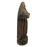Antique Carved and Painted (Polychrome) Praying Holy Woman