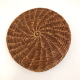 Lovely Vintage Pine Needle Basket Tray with Handles