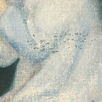 Vintage Oil on Canvas Painting of Girl Praying with Heavenly Light!