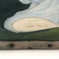 Vintage Oil on Canvas Painting of Girl Praying with Heavenly Light!