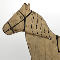 Antique Wooden Folk Art US Army Horse Pull Toy