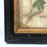 SOLD E.E. Stere's Victorian Braided Hair Wreath on Watercolor in Period Frame