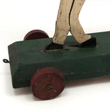 Antique Wooden Folk Art US Army Horse Pull Toy