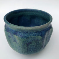 Mid-Century Sculptural Blue Green Glazed Studio Pottery Bowl or Planter
