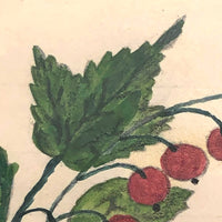 Small Early 19th Century Folk Art Watercolor, Bleeding Hearts