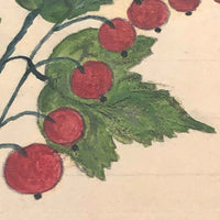 Small Early 19th Century Folk Art Watercolor, Bleeding Hearts