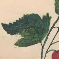 Small Early 19th Century Folk Art Watercolor, Bleeding Hearts