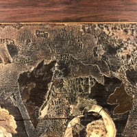Antique Italian Renaissance Revival Etched Bone and Wood Marquetry Scene on Panel