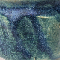 Mid-Century Sculptural Blue Green Glazed Studio Pottery Bowl or Planter