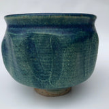 Mid-Century Sculptural Blue Green Glazed Studio Pottery Bowl or Planter