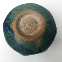 Mid-Century Sculptural Blue Green Glazed Studio Pottery Bowl or Planter