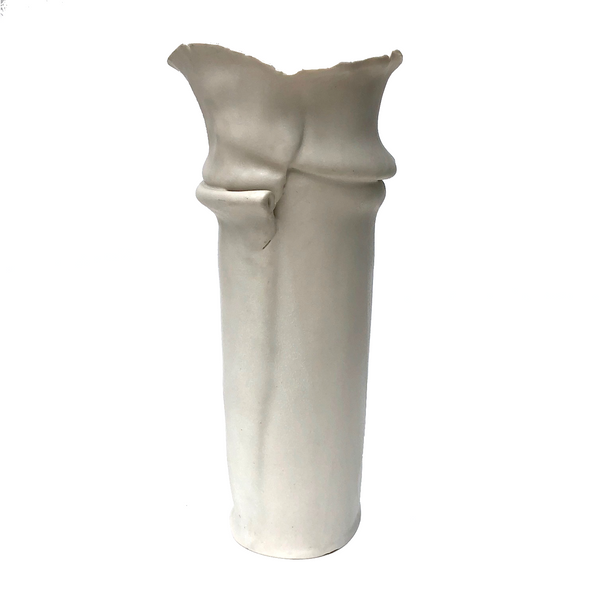 One-of-a-Kind, Stunning Sculptural White Ceramic Vase