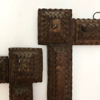 Matching Pair of Antique Tramp Art Frames