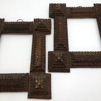 Matching Pair of Antique Tramp Art Frames