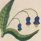 Small Early 19th Century Folk Art Watercolor, Bluebells