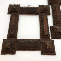 Matching Pair of Antique Tramp Art Frames