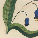 Small Early 19th Century Folk Art Watercolor, Bluebells