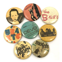 Vintage Early 80s New Wave Band Pinback Buttons - Sold Individually