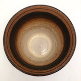 Wilhelm Kagel W. German MCM Orange and Brown Striped Cachepot or Planter
