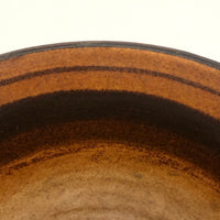 Wilhelm Kagel W. German MCM Orange and Brown Striped Cachepot or Planter