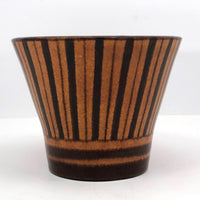 Wilhelm Kagel W. German MCM Orange and Brown Striped Cachepot or Planter