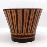 Wilhelm Kagel W. German MCM Orange and Brown Striped Cachepot or Planter