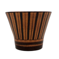 Wilhelm Kagel W. German MCM Orange and Brown Striped Cachepot or Planter