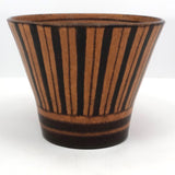 Wilhelm Kagel W. German MCM Orange and Brown Striped Cachepot or Planter