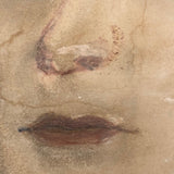 Mixed Media Antique Folk Art Sandpaper Painting of Gentleman