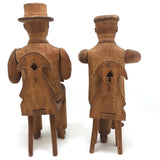 Beautifully Carved Folk Art Musicians, Presumed Swiss or German c. 1930s - SOLD INDIVIDUALLY