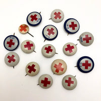 Vintage Red Cross Pins - Set of Five