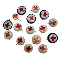 Vintage Red Cross Pins - Set of Five