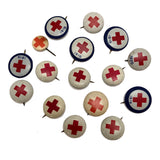 Vintage Red Cross Pins - Set of Five