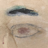 Mixed Media Antique Folk Art Sandpaper Painting of Gentleman