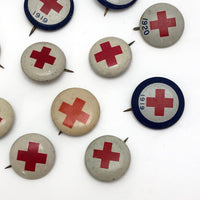 Vintage Red Cross Pins - Set of Five