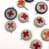 Vintage Red Cross Pins - Set of Five
