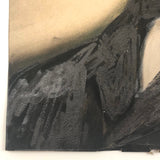 Mixed Media Antique Folk Art Sandpaper Painting of Gentleman