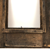 Evocative Antique Tramp Art Frame with Worn Red Velvet
