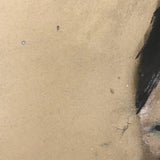 Mixed Media Antique Folk Art Sandpaper Painting of Gentleman