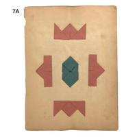 Antique Schoolgirl Colorful Double-sided Cut, Woven and Punched Paper Works - Sold Individually