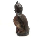 Fabulous Large, Very Heavy, Clay Cat Sculpture (Doorstop?)