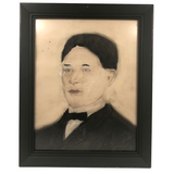 Mixed Media Antique Folk Art Sandpaper Painting of Gentleman