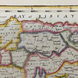 Spain and Portugal: Gorgeous c. 1840 Ink and Watercolor Hand-drawn Map