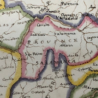 Spain and Portugal: Gorgeous c. 1840 Ink and Watercolor Hand-drawn Map
