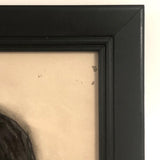 Mixed Media Antique Folk Art Sandpaper Painting of Gentleman