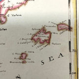 Spain and Portugal: Gorgeous c. 1840 Ink and Watercolor Hand-drawn Map