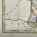 France: Gorgeous c. 1840 Ink and Watercolor Hand-drawn Map