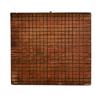 Old Handmade Wooden Chess Board with Carved "Black" and "White" Sides