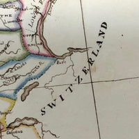 France: Gorgeous c. 1840 Ink and Watercolor Hand-drawn Map